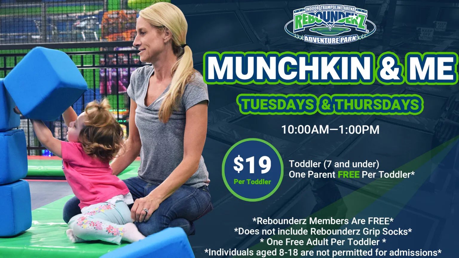 Munchkin and Me at Rebounderz Rohnert Park Rebounderz